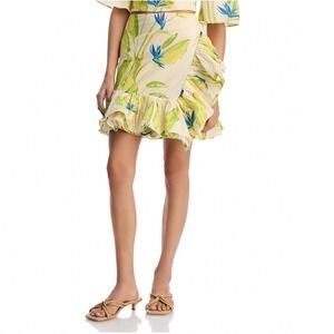 Coniglio Palm Beach Mini Ruffle Power Pareo Skirt Birds Paradise Banana M/L